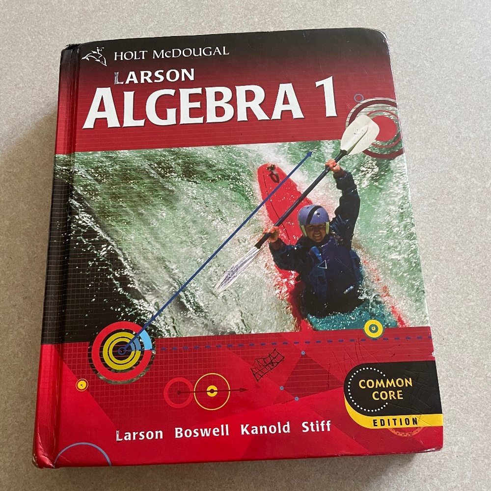 Holt McDougal Larson algebra 1 math book for high school.